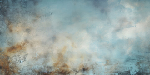 A dirty wall with blue and white paint forms the background, its ethereal dreamscapes, translucent immersion