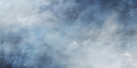 Obraz premium Abstract blue concrete wall art, digital print 1890, showcases ethereal cloudscapes, moody tonalism, fresco, loose paint application, and heavy impasto technique.