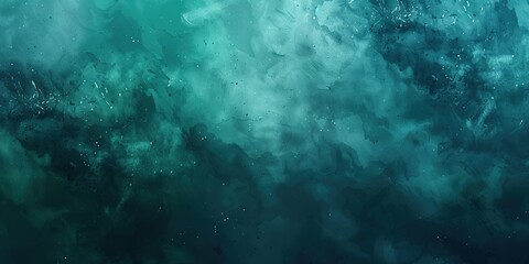Abstract Teal Watercolor Background with Dark Blue Color, Smoke and Cloud Texture for Design Banner, Poster, or Website Background