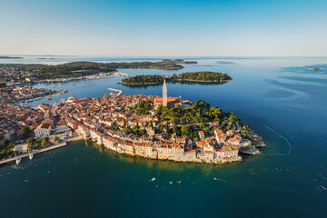 Fototapeta premium Aerial photo sea town.