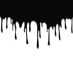 Dripping black ink blank background
