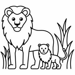 This fun and educational vector illustration coloring book features jungle animals like lions elephants and monkeys perfect for a jungle safari adventure