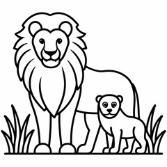 This fun and educational vector illustration coloring book features jungle animals like lions elephants and monkeys perfect for a jungle safari adventure