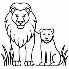 This fun and educational vector illustration coloring book features jungle animals like lions elephants and monkeys perfect for a jungle safari adventure