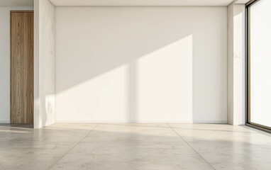 Residential empty room interiors with no furniture, natural lighting and ample copy space. Mockup interiors conceptual image.