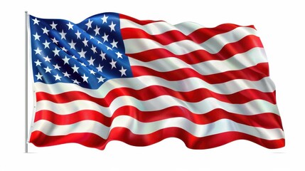 Obraz premium an american flag clipart, paper cutout style, layered effect, pastel colors, isolated on white background