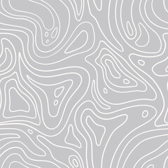 Topographic Map seamless pattern in hand-drawn style. Grey cut of stone vector illustration. Stone seamless texture.  Line art print design.