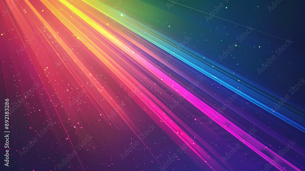 Wall mural abstract background with colorful glowing lines