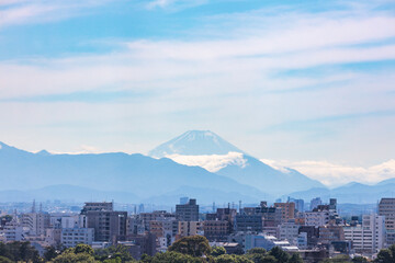 東京多摩東部から見た富士山方面