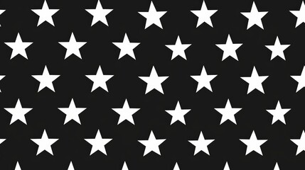 White Stars on Black Background