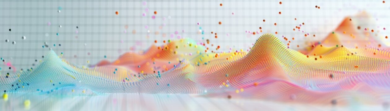 Scatter plot with markers, light background, grid lines, realistic, studio lighting