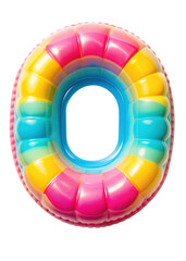 Fototapeta premium Rainbow Inflatable Pool Float. A colorful and cheerful float perfect for pool or beach activities. Isolated on transparent background, png.