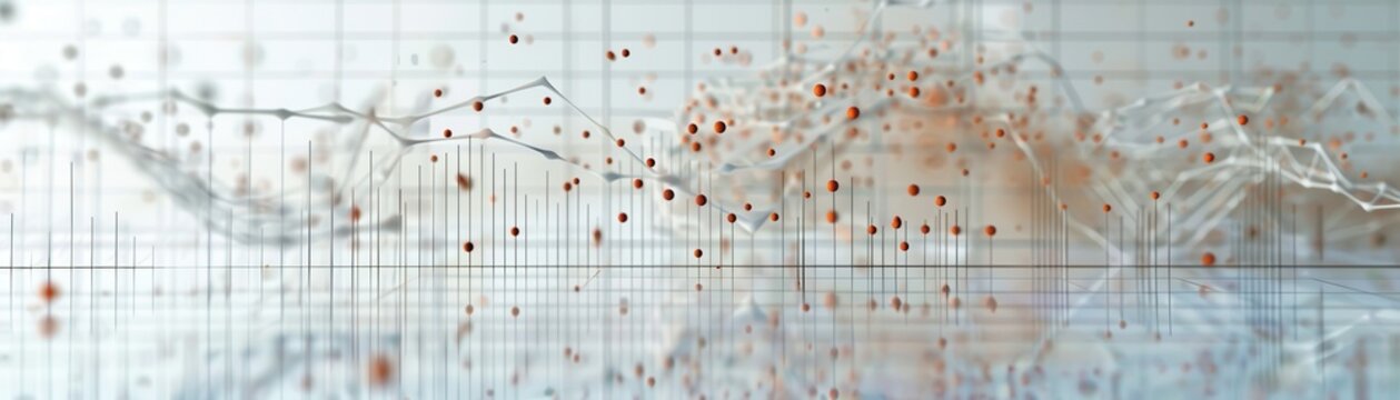 Realistic scatter plot, light background, markers, grid lines, studio lighting