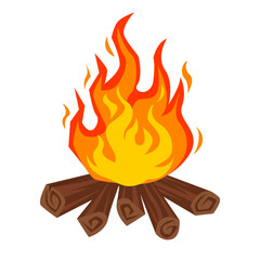 bonfire flat vector illustration clipart