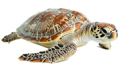 Obraz premium isolated sea turtle on white background highresolution nature photography