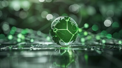 Fototapeta premium LCA-Life cycle assessment concept.A green ball with an LCA icon. environmental impact assessment related to product value chains. Business
