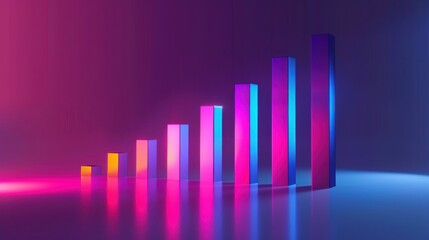 Realistic horizontal bar chart, simple labels, gradient fills, studio lighting