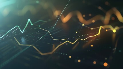 Studiolit animated line chart, dynamic effects, sleek design, realistic style