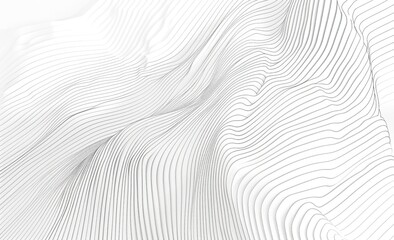 Vector Background with Thin Lines in Perspective, White and Gray Color, Simple Vector Pattern of Waves or Curves for Web Design, Poster, Banner, Cover, Packaging, Presentation