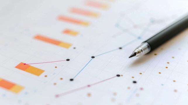 Markers on scatter plot, light background, grid lines, realistic, studio lighting