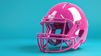 Fototapeta premium Pink American Football Helmet Head Protection Sports Equipment Fun Game Competition Kitsch