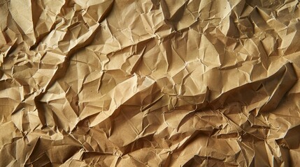 Crumpled brown paper with scuffs and waves