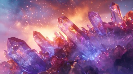 Obraz premium Crystal Formation During Sunset