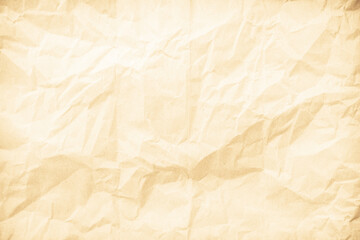 Obraz premium Crumpled brown paper texture background for design with copy space for text or image.