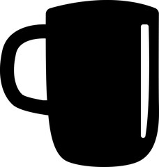 Black silhouette of a cup. Vector illustration  with transparent background 