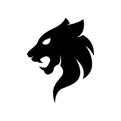 panther or leopard vector head silhouette logo