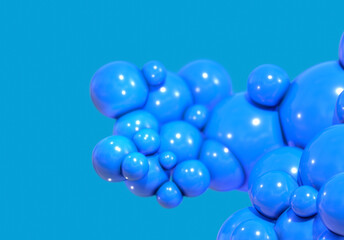 3d blue bubble abstract background