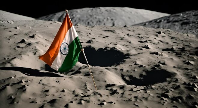 Indian flag on the moon.