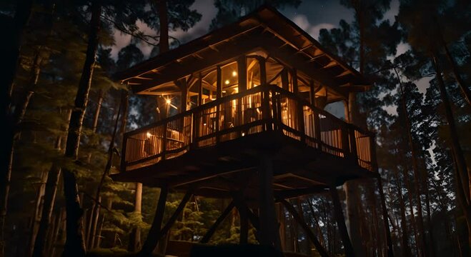 Ranger watchtower in the forest.