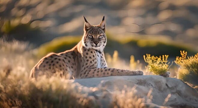 Iberian lynx in nature.
