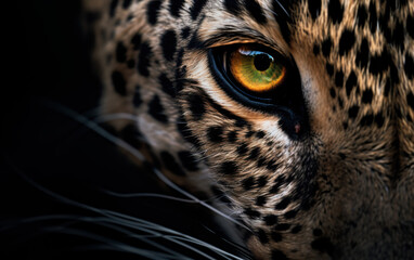 Close-Up of the Eye and Spots on an African Leopard's Face