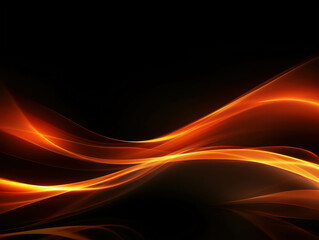 Fototapeta premium Flowing Curves of Fiery Orange Light Creating an Abstract and Dynamic Pattern on a Dark Background