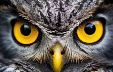 Fototapeta premium Close-Up of an Owl's Face