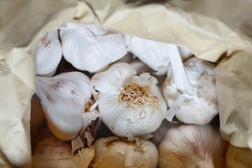 Garlic in a paper bag