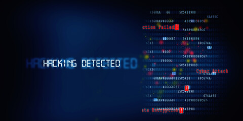 2D illustration Hacked data online code background