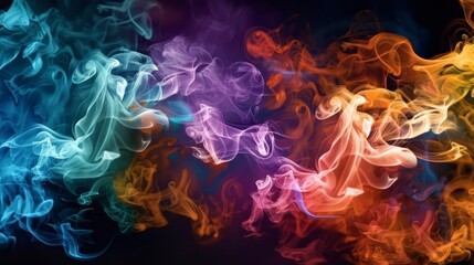 Obraz premium Smoke art with vibrant colors creating a dynamic image