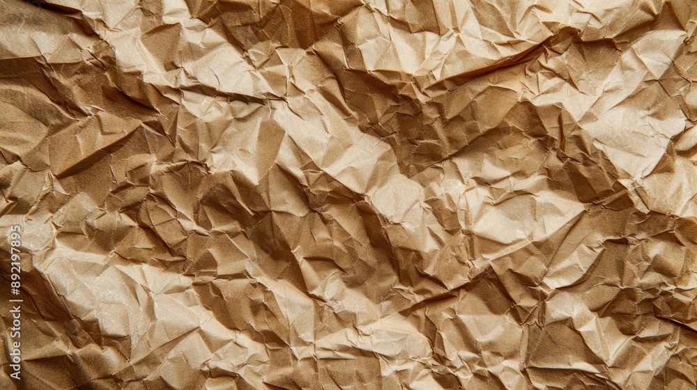 Aufkleber crumpled craft paper texture as design background with space for text