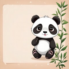 Obraz premium blank greeting card cute character template design background