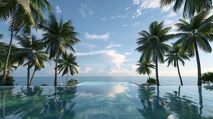 Fototapeta premium palm trees on the beach