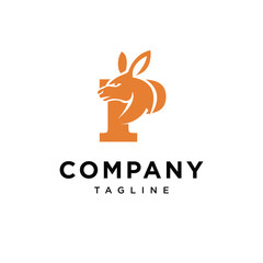 Letter P Kangaroo Head Logo Icon Vector 