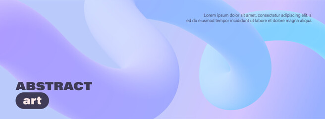 Wavy curly shape with colorful gradient. Modern 3d figure. Vector illustration.