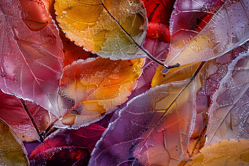 Vibrant Autumn Leaves Collage: Rich Tapestry Of Colors And Textures For Seasonal Marketing Campaigns And Nature-Inspired Designs