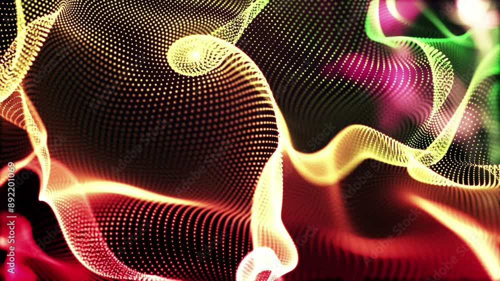 Canvas Prints futuristic digital art wave fractal motion abstract background. christmas decoration art 3d particle