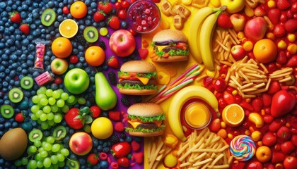 Fruits and Treats: A Colorful Mix of Healthy and Indulgent Snacks