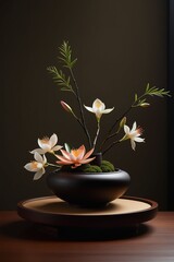 So elegant flower decor ideas, stylish ikebana Japanese flowers arrangements ideas, vertical composition