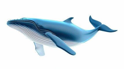 Majestic blue whale silhouette captures the essence of ocean giants, gracefully gliding through vast blue waters.